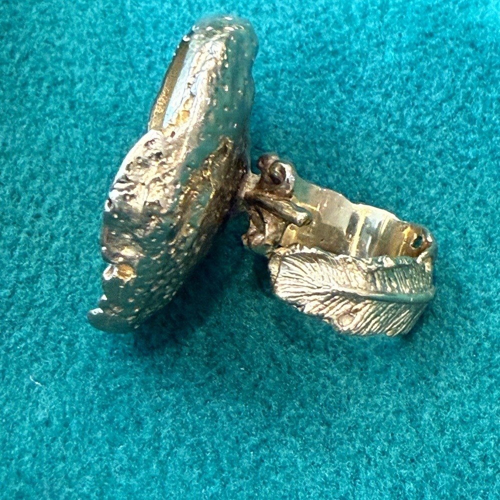 Gold(Brass) Big Spiral Statement Ring - Picture 2 of 4